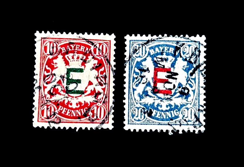 Old Germany BAVARIA Stamp Lot - 1908 'E' Railway Overprint Used SOTN 83🔥 - Image 1 of 2