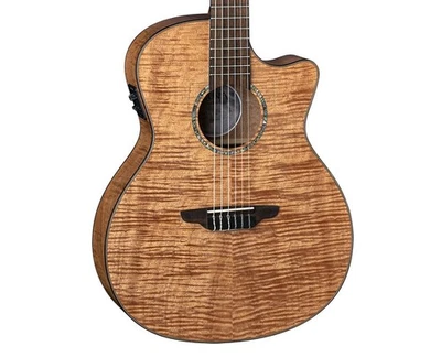 Luna High Tide Exotic Mahogany Nylon Grand Concert Cutaway A/E Guitar - Open Box - Image 1 of 4