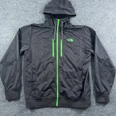 The North Face Jacket Mens Large Black Green Hooded Full Zip Fleece Lined A3DS - Image 1 of 4