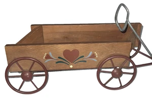 Vtg Wooden Western Wagon Wall Hanging Decor Planter Wall Decor Mail Holder 15" - Picture 1 of 9