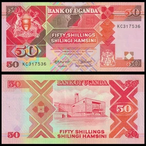 🇺🇬 Uganda  50 Shillings  1989   Prefix KC   P 30 b   Crisp GEM UNC - Picture 1 of 5
