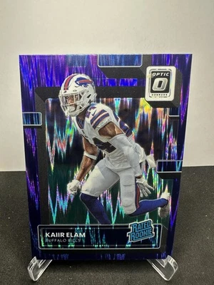 2022 Panini Donruss Optic Rated Rookie Purple Shock Prizm #249 Kaiir Elam RC - Image 1 of 2