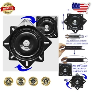 Heavy Duty 6" Bar Stool Swivel Plates, 2PK 400lbs Capacity, Smooth Ball Beari... - Picture 1 of 9