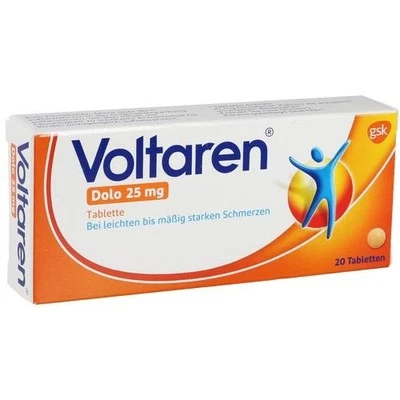 GLAXO SMITH KLINE CONSUMER HEALTHCARE VOLTAREN Dolo 25 mg überzogene Tabletten 20 St. PZN 00927263