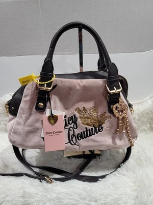  Juicy Couture The Key To Juicy Satchel Dusty Blush Velour Brand New With Tags  - Image 1 of 4