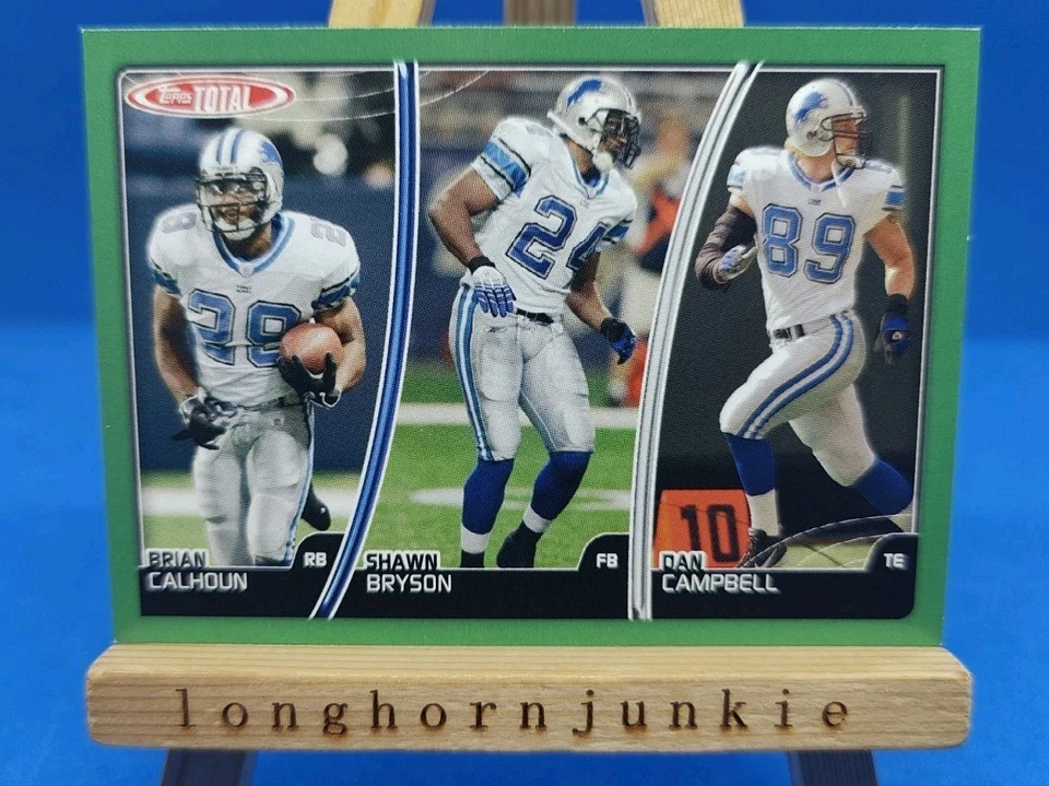 2007 Topps Total Dan Campbell / Shawn Bryson / Brian Calhoun Detroit Lions - Image 1 of 2