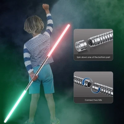 2 in1 Lichtschwert 2er, Star Wars Metall Lichtschwert Laserschwert Sound 11Farbe - Bild 1 von 4