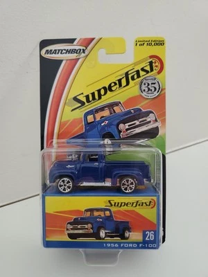 Ford F-100 1956 Matchbox 2004 35th Superfast #26 en azul oscuro 1/10.000 Foto 1 de 4
