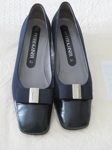PETER KAISER BLACK SATIN AND LEATHER SHOE WITH BOW DETAIL SIZE UK 5.5, EUR 38.5 - Picture 1 of 11