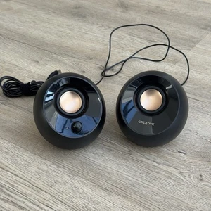 Pair Creative Pebble MF1680 Modern 2.0 Desktop Speakers Black Wired USB Portable - Picture 1 of 10