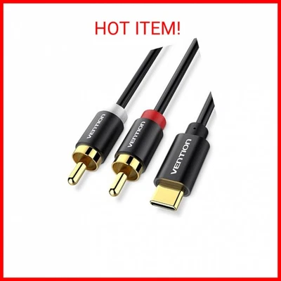 VENTION USB C to 2 RCA Audio Cable, Type-C to RCA Cable 2RCA Jack USB-C Audio Li