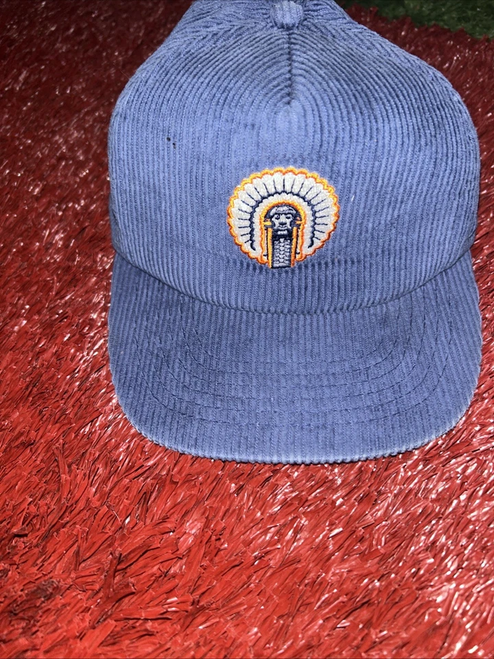 Vtg NOS 90s University of Illinois Illini Corduroy Hat Cap Snapback 80s Chief - Image 1 of 3