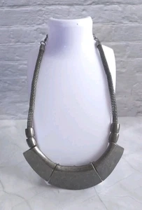 Brutalist Style Statement  Necklace Gun Metal Grey 16 -19 ins VGC - Picture 1 of 3