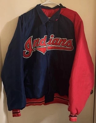 VINTAGE Cleveland Indians Starter MLB Diamond Collection Jacket XL Guardians VTG - Image 1 of 4