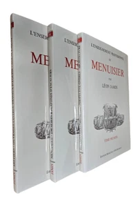 L'ENSEIGNEMENT PROFESSIONNEL DU MENUISIER - LÉON JAMIN - 3 VOLUMES OVER-SIZED HC - Picture 1 of 24