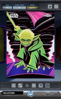 Star Wars Card Trader Chrome 2025 Yoda Kyber Light Legendary - Image 1 of 2