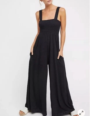 Mono Free People Beach Homecoming Gris Carbón Oscuro Talla Grande Vacay Boho Foto 1 de 4