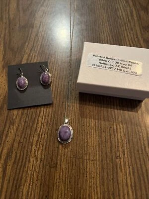 Juego de pendientes colgantes de plata de ley Charlotte amatista Foto 1 de 4