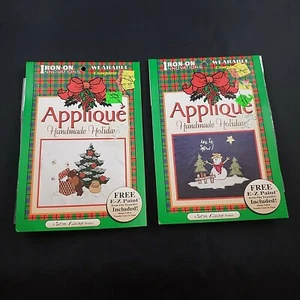 Kit Applique Vintage Ferro Su Natale Lotto di 2 Risins Stan Con Trasferimenti - Foto 1 di 6