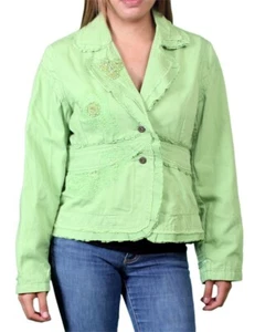 Grüne Perlen Baumwolle Used-Jacke mit Knöpfen vorne. Größe Small & X-Large. - Bild 1 von 3