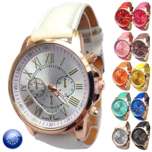 RELOJES DE PULSERA VARIOS COLORES CUERO SINTETICO MUJER HOMBRE ACERO INOXIDABLE - Imagen 1 de 17