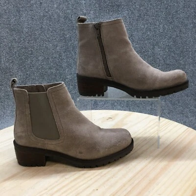 Skechers Boots Womens 5.5 Lugnut Chelsea Ankle Bootie Gray Leather Pull On 44602 - Image 1 of 4