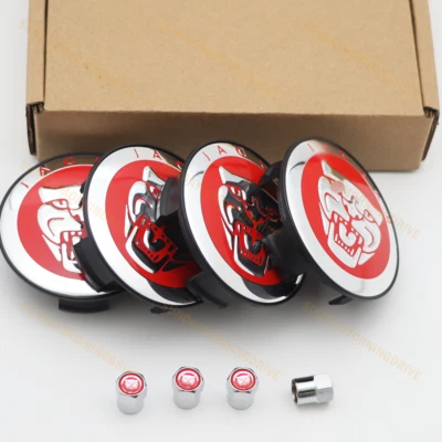 For Jaguar Wheel Center Caps Red &Air Caps 59mm S-Type X-type XF XJ8 XEL XJ XK Foto 1 de 4