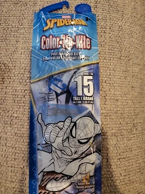 New! X-Kites Marvel SpiderMan Color Me Kite Tyvek Diamond Kite 15 Inch Tall  - Image 1 of 4