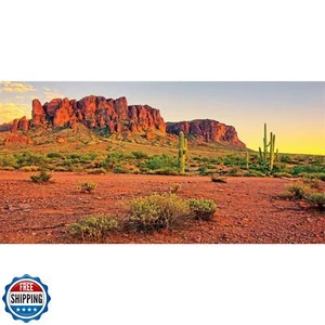 AWERT 72x24 inches Reptile Habitat Background Sky Oasis Mountain Cactus Sun a - Picture 1 of 4