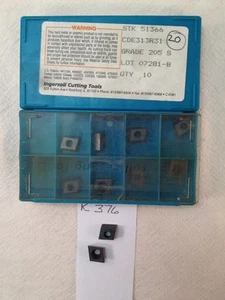 12 NEW INGERSOLL CDE313R31 CARBIDE INSERTS.  GRADE: 205 {K376} - Picture 1 of 3