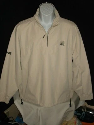 Ping Collection Beige/Blk Poly/Nylon 1/2 Zip Pullover Mesh Lined Golf Jacket L - Image 1 of 4