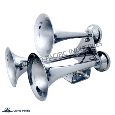 3 Trumpet "Competition Series" Chrome Train Horn Truck Semi United Pacific 46151 - Image 1 of 3
