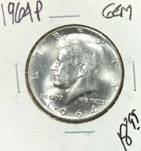 Medio dólar de plata Kennedy 1964-P ~ gema ~ hermosa moneda ~ blanco explosivo - Imagen 1 de 2