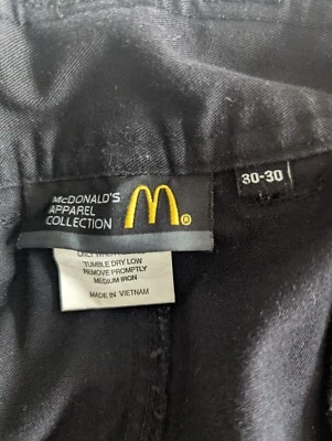 McDonald's Apparel Collection Men's 30x30 Black Crew Cargo Slacks Pants -MC262S - Image 1 of 4