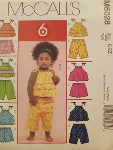 Infant Baby Girl Sewing Pattern Sm. - XL McCall's M5028 Pants Shorts Top Summer - Picture 1 of 3