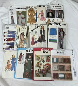 Lot Of 12 Vintage Uncut Sewing Patterns Child Men Women Crafts 70s 80s 90s Dress - Picture 1 of 6