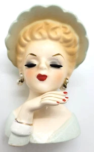 Damen Damen Kopf Vase blau Inarco Japan blond EUC - Bild 1 von 11