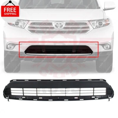 New Front Bumper Lower Grille Black Fits 2011-2013 Toyota Highlander TO1036130 Foto 1 de 4
