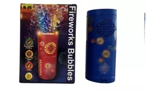Blue Firework Bubble Machine Automatic Bubble Blower with Colorful Lights party - Picture 1 of 1