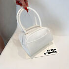 (White Free Size)Small Handbag Cubic Shape Cute Waterproof Portable PU AGS