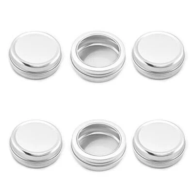 Othmro 6 pcs 2 OZ Tin Cans Screw Top Round Aluminum Cans Screw Lid Containers w - Image 1 of 4
