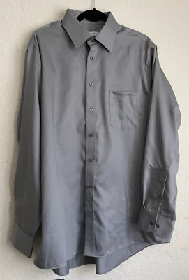 Camisa formal Joseph Abboud com botões 17 cinza manga longa 34/35 nova com etiquetas - Imagem 1 de 4