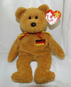 TY Teddy Bear Beanie Baby - Germania 1990 - German Exclusive - Flag - NWT - Picture 1 of 6