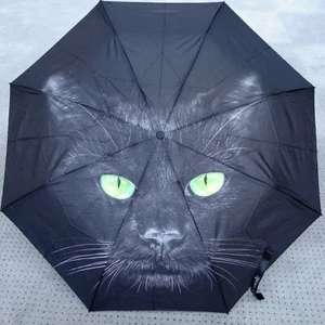 "BLACK CAT" Automatik Regenschirm Taschenschirm Motiv Katze NEU - Bild 1 von 3