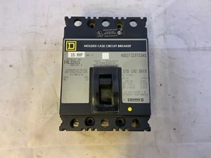 SQUARE D FAL32015 3 POLE 15 AMP 240 VOLT CIRCUIT BREAKER - Picture 1 of 7