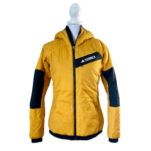 NWT Adidas Terrex Techrock Stretch Primaloft Hooded Jacket Yellow/Black Small - Picture 1 of 14