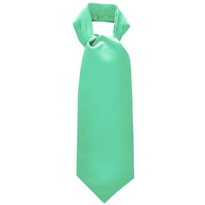 New Men's 100% Polyester solid full Ascot Cravat Only Wedding Prom Aqua Green  - Picture 1 of 2