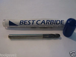 BESTCARB TIAIN COAT 1/8"-4 FL UNIV APPL BALLNOSE30deg HELX STUB LGH ENDMILL"NEW - Imagen 1 de 2