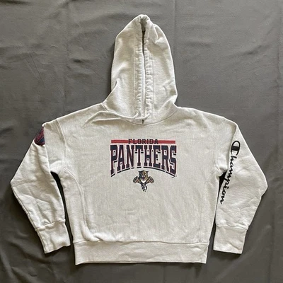 Pulôver feminino com capuz Champion Florida Panthers da década de 2020 cinza médio NHL - Imagem 1 de 4