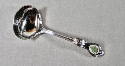 "SPODE CHRISTMAS TREE" GRAVY LADLE 7 3/8" ,  1 8/10 STAINLESS Steel , BY WALLACE - Image 1 of 4